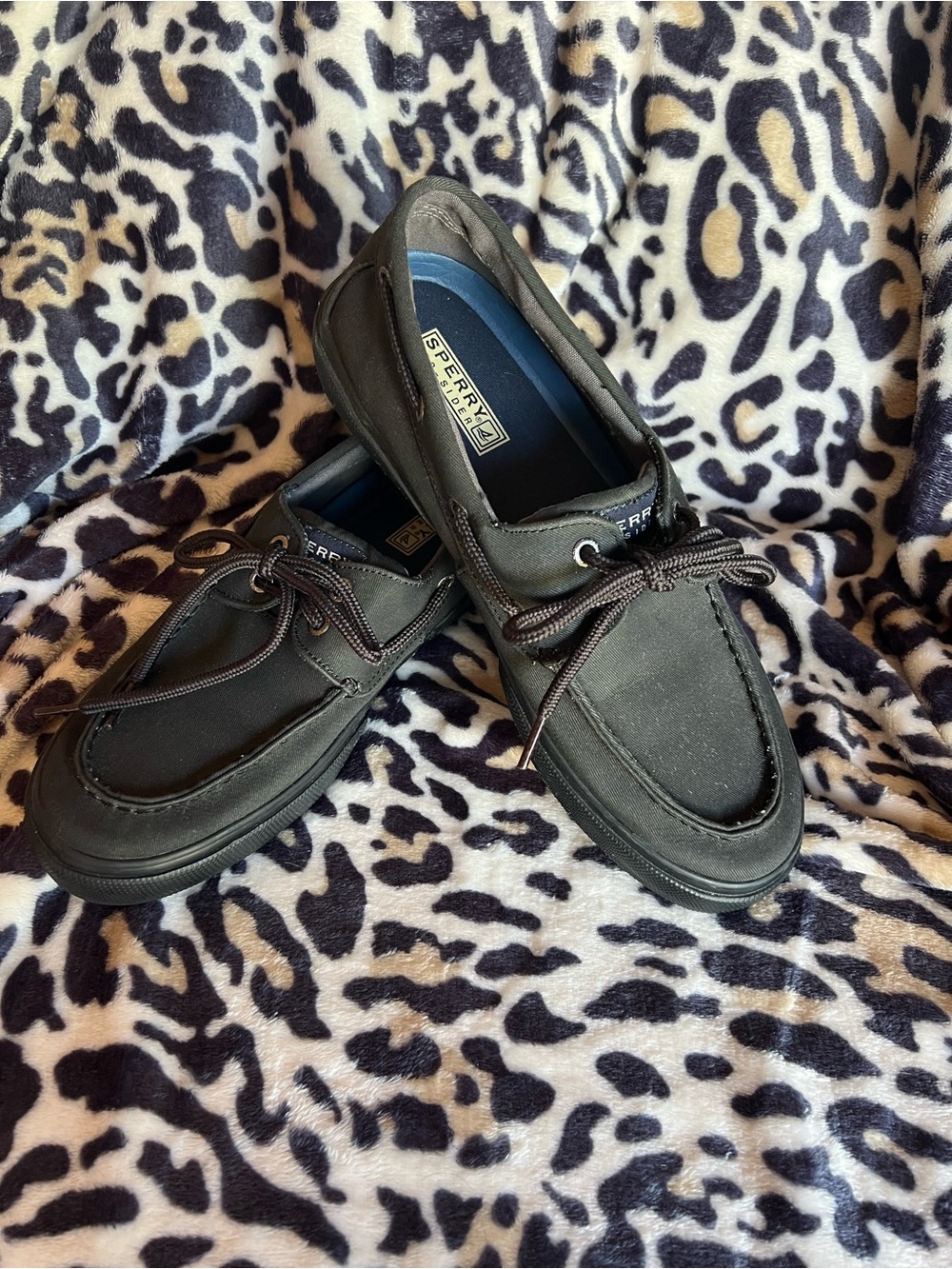 Sperry Men’s Black Canvas Boat Shoes - Picture 6 of 7